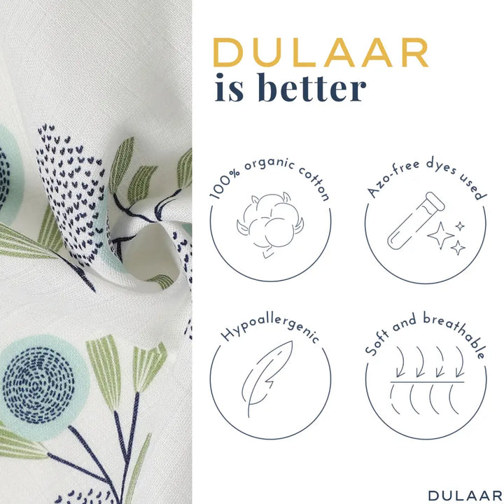Dulaar Organic Muslin Multipurpose Cloth (Set of 2)