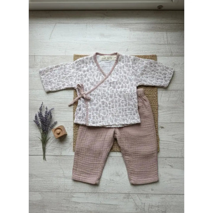 Masilo Organic Muslin Kimono Lounge Set - Meadow