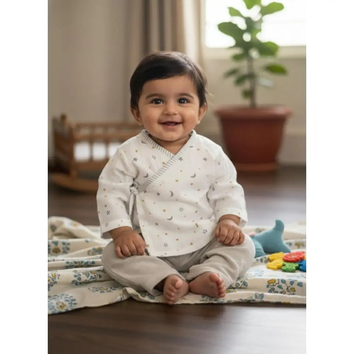Masilo Organic Muslin Kimono Lounge Set - Starry Night (Metallic)