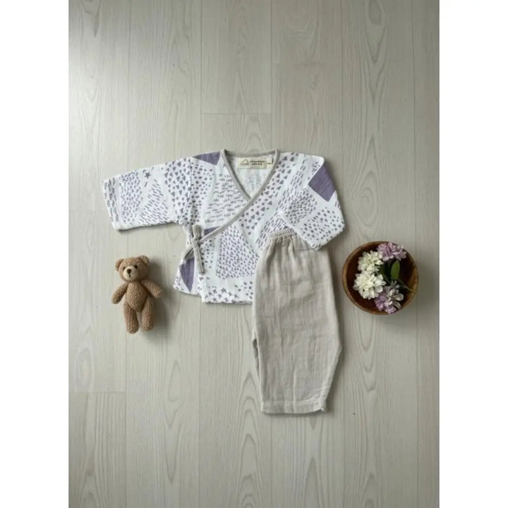 Masilo Organic Muslin Kimono Lounge Set - Grey