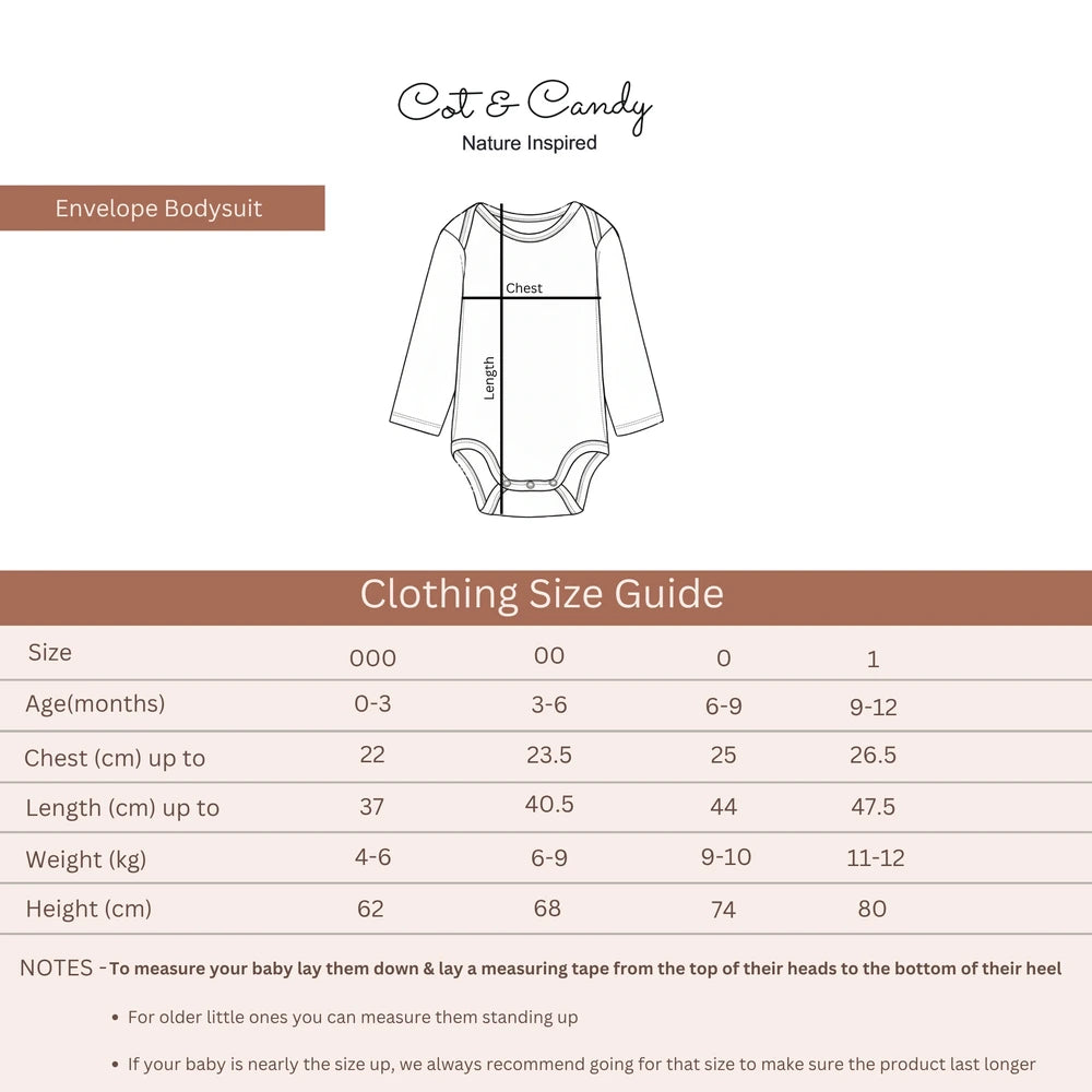 Cot &amp; Candy Baby Organic Full Sleeve Envelope Bodysuit Pack Of 3 - Star Gazer + Bombay Brown + Snow White