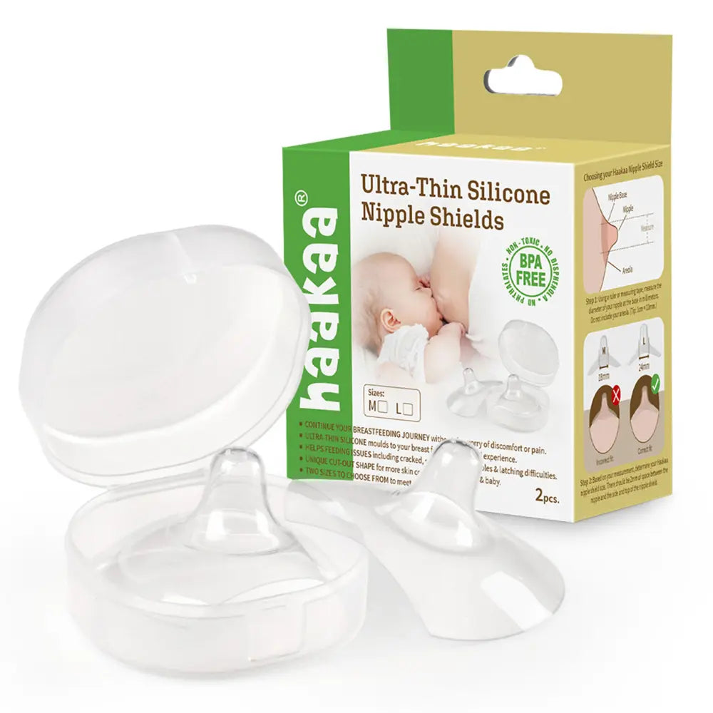 Haakaa Ultra-Thin Silicone Nipple Shields – Natural Feel &amp; Pain Relief – Size L
