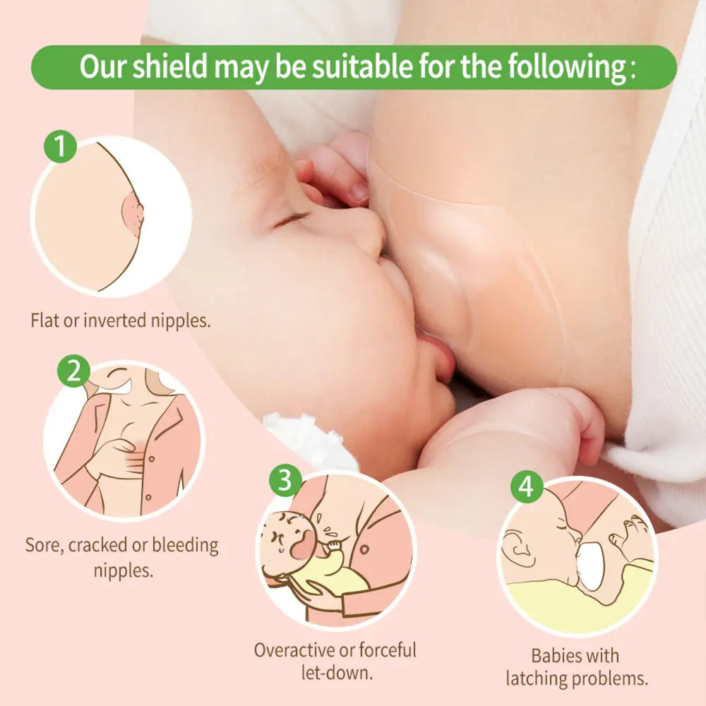 Haakaa Ultra-Thin Silicone Nipple Shields – Natural Feel &amp; Pain Relief – Size M