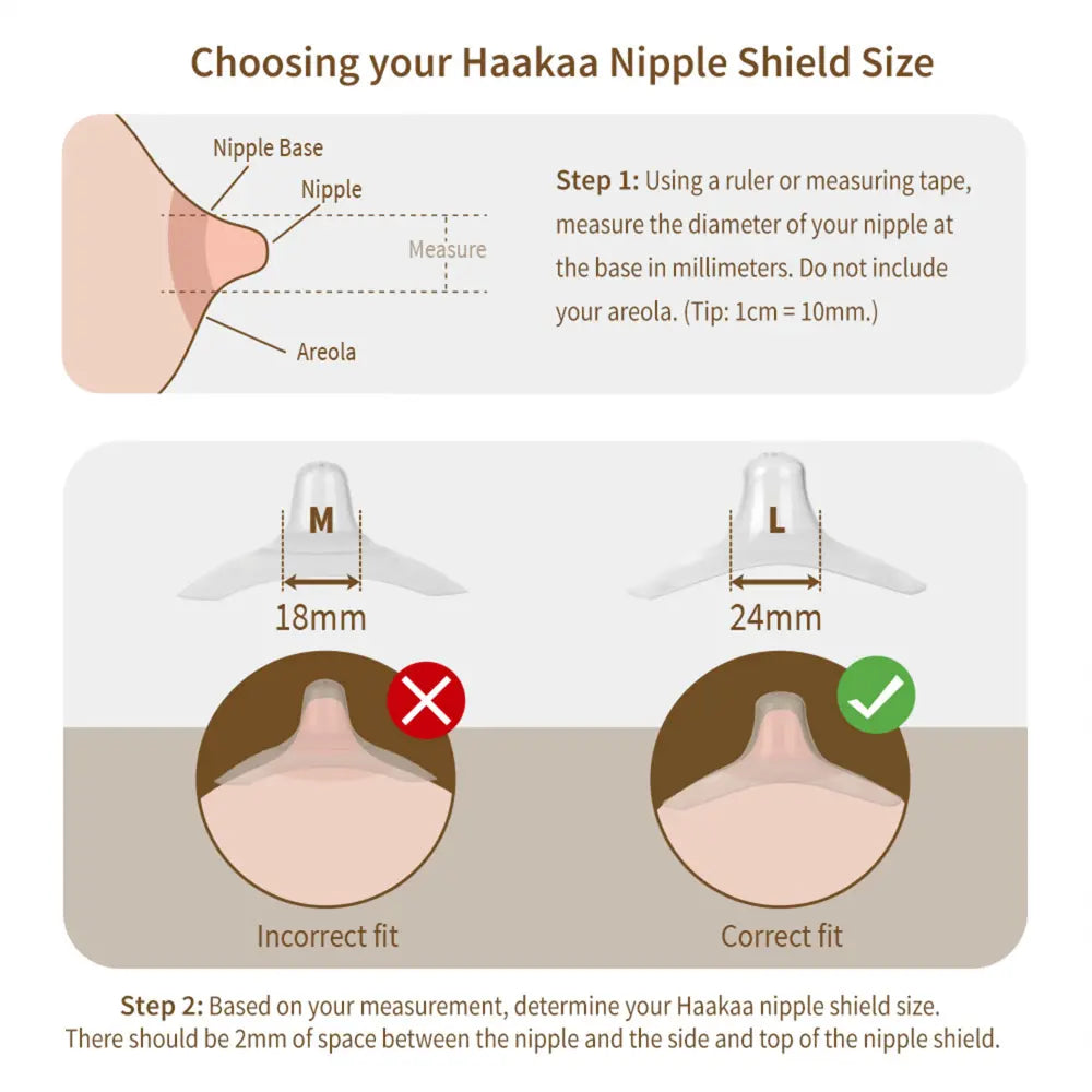 Haakaa Ultra-Thin Silicone Nipple Shields – Natural Feel &amp; Pain Relief – Size L