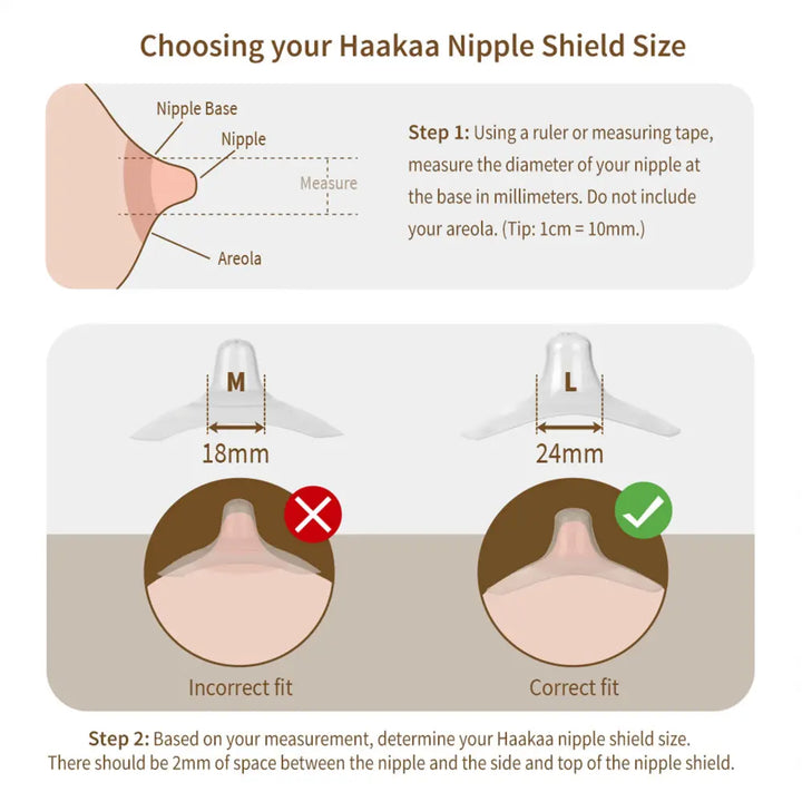 Haakaa Ultra-Thin Silicone Nipple Shields – Natural Feel &amp; Pain Relief – Size L