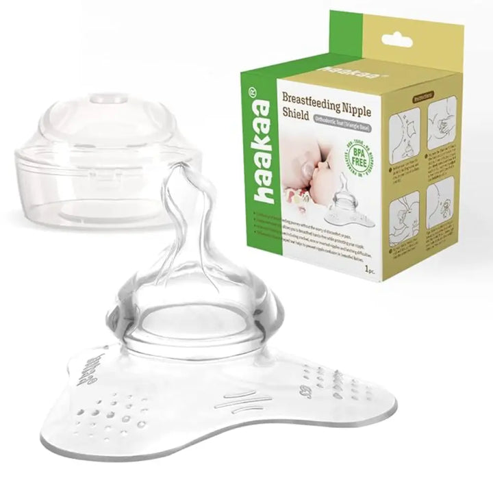 Haakaa Breastfeeding Nipple Shield – Orthodontic Teat for Comfortable Latch – Round Base