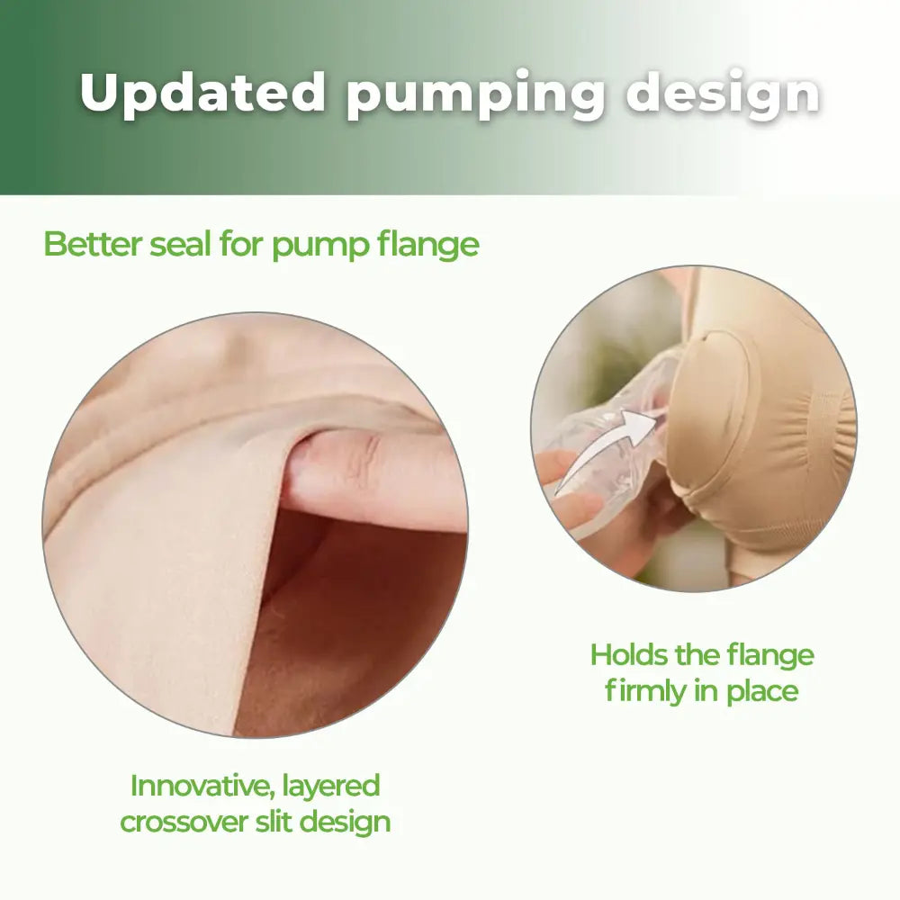 Haakaa Hands-Free Pumping &amp; Nursing Bra – Supportive &amp; Comfortable Fit – Beige – Size XL