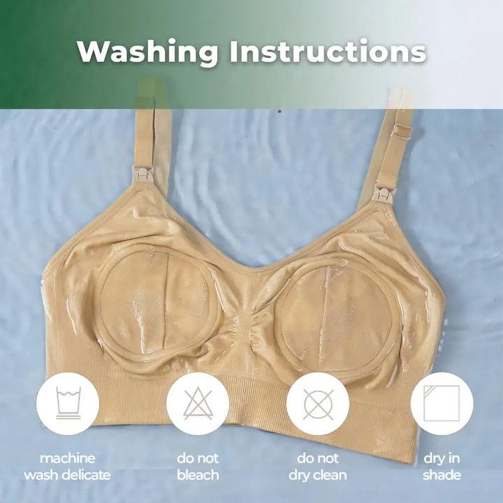 Haakaa Hands-Free Pumping &amp; Nursing Bra – Supportive &amp; Comfortable Fit – Beige – Size XL