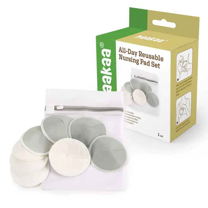 Haakaa All-Day Reusable Nursing Pad Set – Leak Protection &amp; Comfort for Breastfeeding