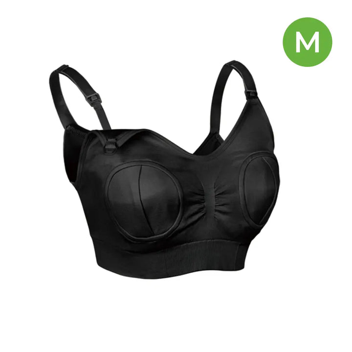 Haakaa Hands-Free Pumping &amp; Nursing Bra – Supportive &amp; Comfortable Fit – Black – Size M