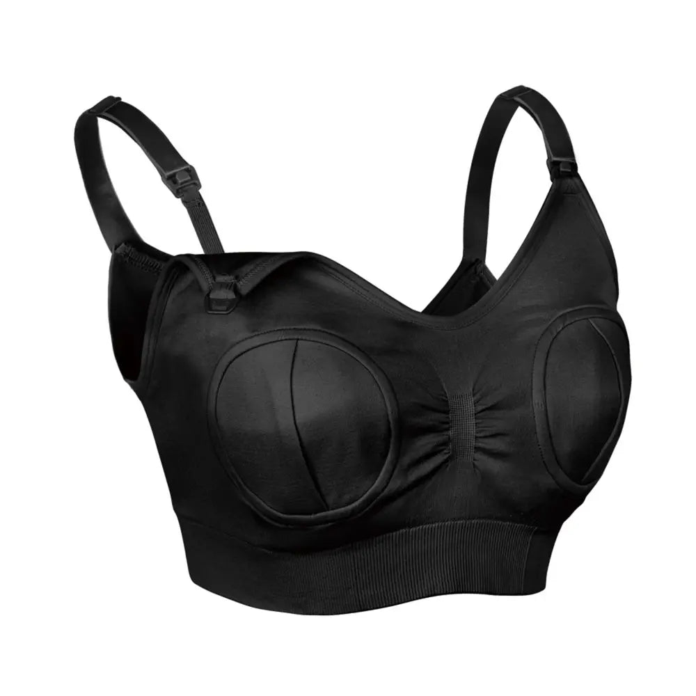 Haakaa Hands-Free Pumping &amp; Nursing Bra – Supportive &amp; Comfortable Fit – Black – Size M