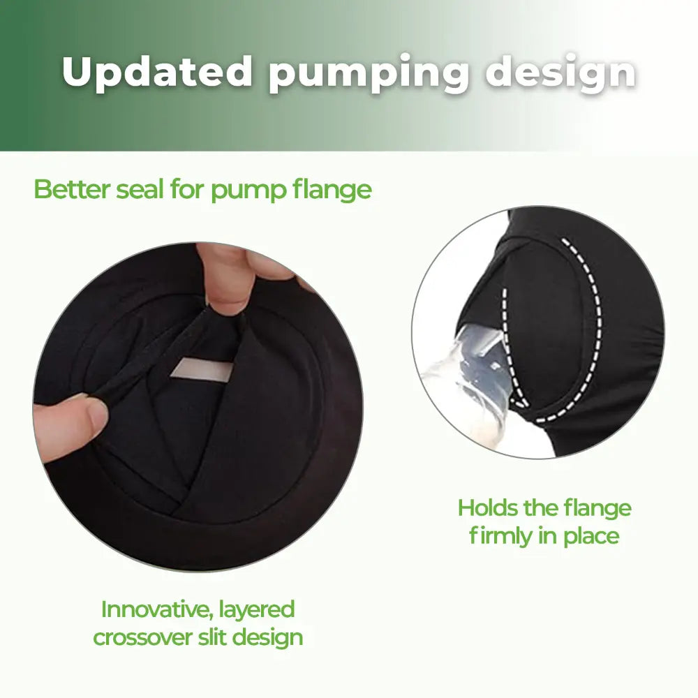 Haakaa Hands-Free Pumping &amp; Nursing Bra – Supportive &amp; Comfortable Fit – Black – Size M