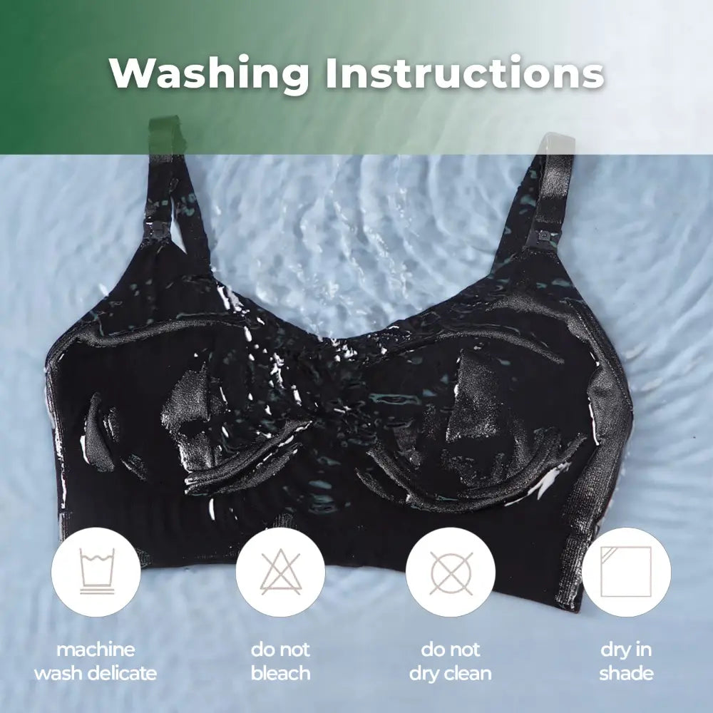 Haakaa Hands-Free Pumping &amp; Nursing Bra – Supportive &amp; Comfortable Fit – Black – Size M
