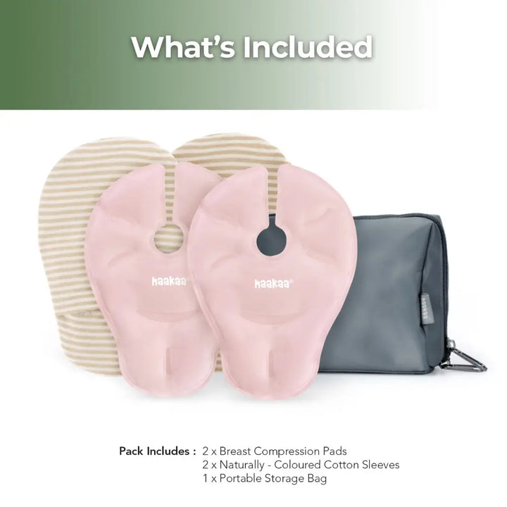 Haakaa Hot &amp; Cold Reusable Breast Compression Pads with Organic Cotton Sleeves
