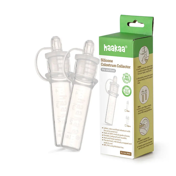 Haakaa Silicone Colostrum Collector (Pre-Sterilised) – Safe First Milk Collection – 4ml – 2pcs