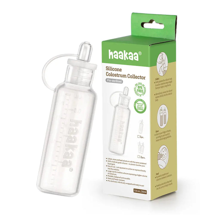 Haakaa Silicone Colostrum Collector (Pre-Sterilised) – Safe First Milk Collection – 20ml – 1pc