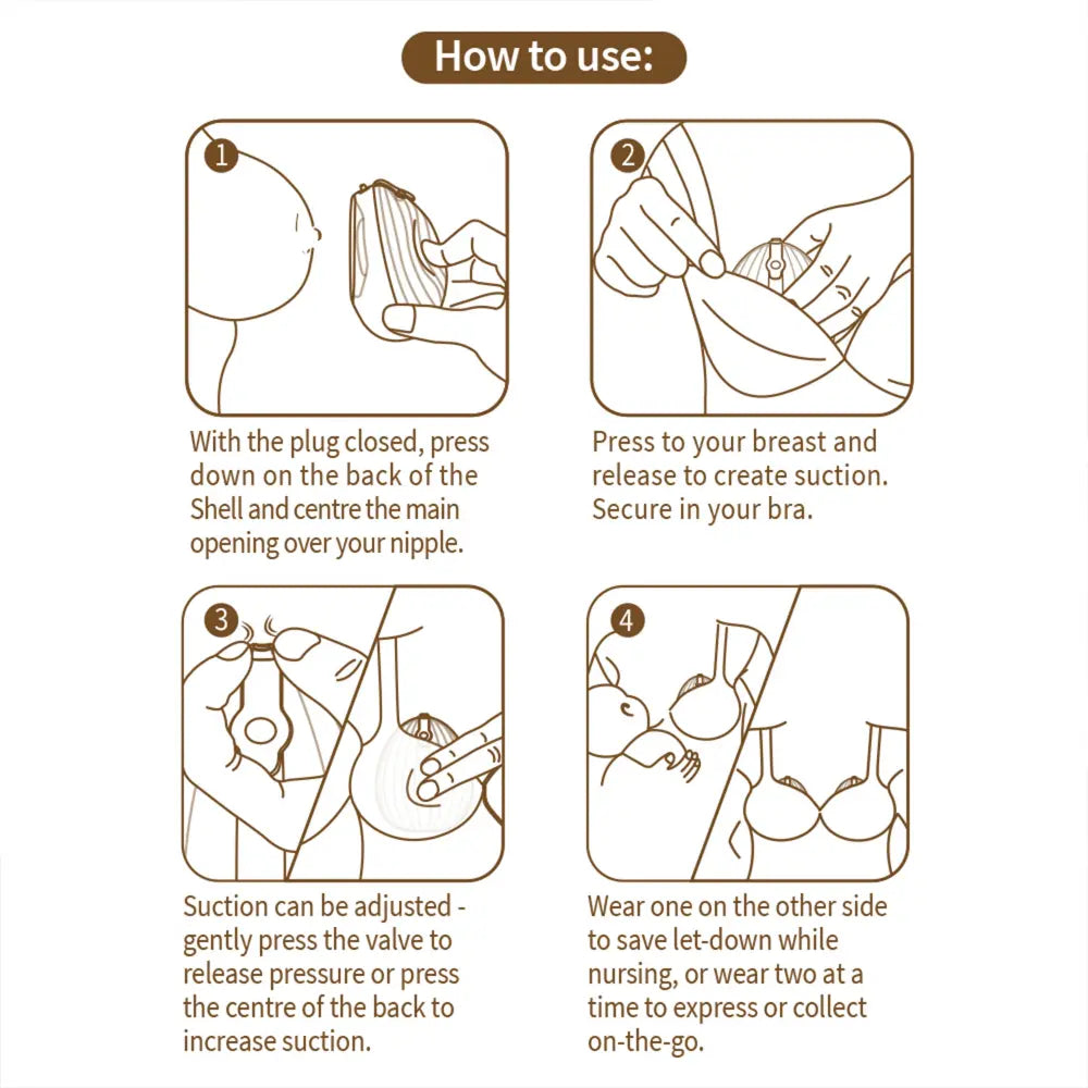 Haakaa Shell Wearable Silicone Breast Pump – Hands-Free &amp; Discreet Milk Collection – 75ml