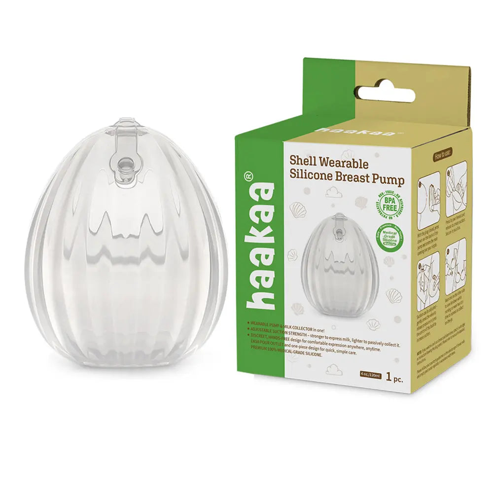 Haakaa Shell Wearable Silicone Breast Pump – Hands-Free &amp; Discreet Milk Collection – 120ml