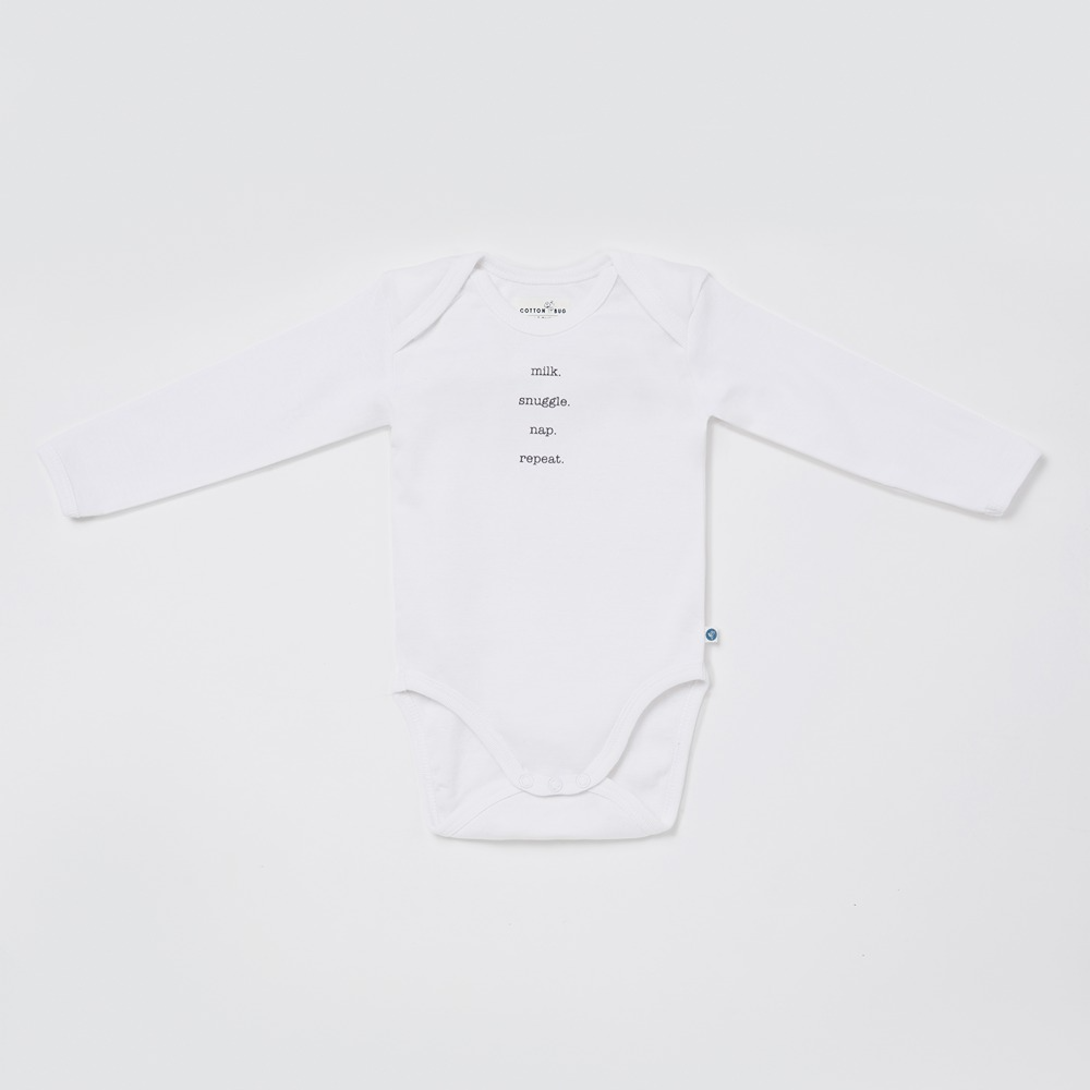 Cotton Bug Full Sleeves Romper - Set of 3 - Milk