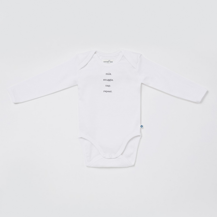 Cotton Bug Full Sleeves Romper - Set of 3 - Milk