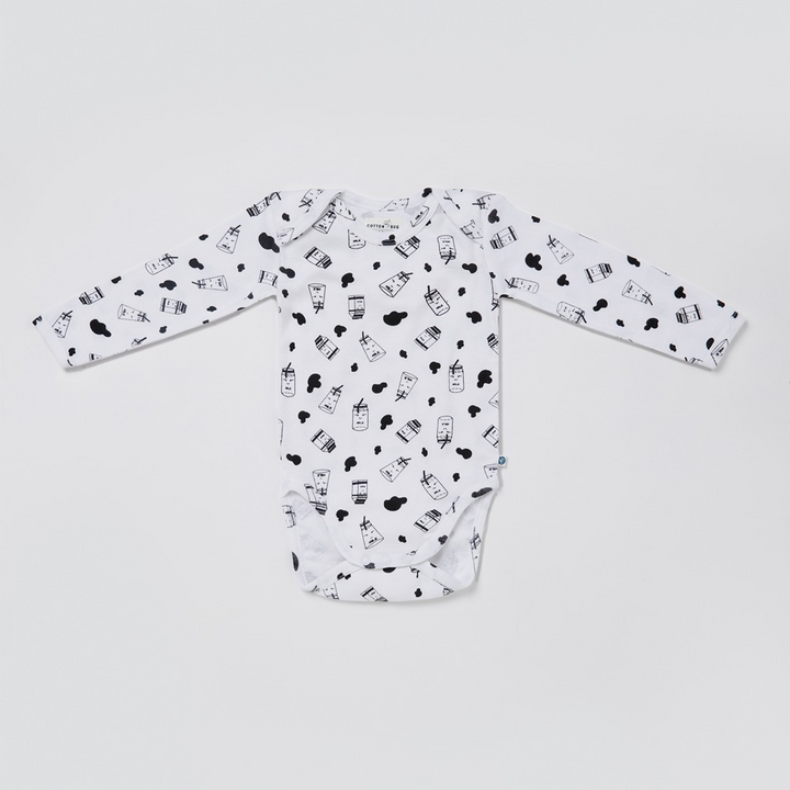 Cotton Bug Full Sleeves Romper - Set of 3 - Milk
