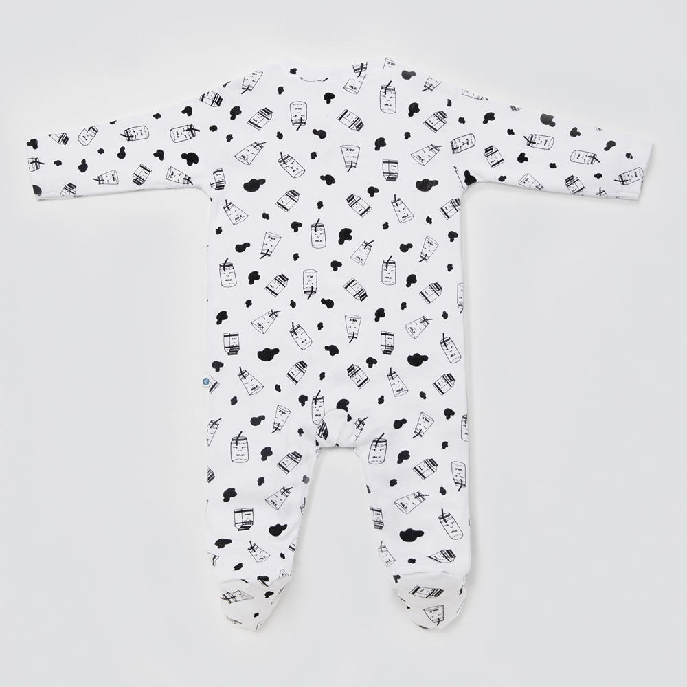 Cotton Bug Pyjama Romper - Milk