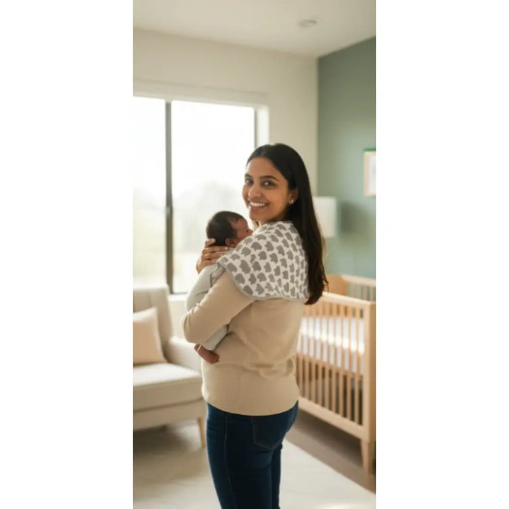 Masilo Organic Muslin Burp Cloth &amp; Bib – Counting Sheep