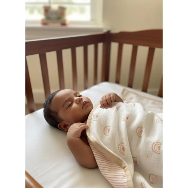Masilo Personalized Organic Muslin Blanket - Over The Rainbow