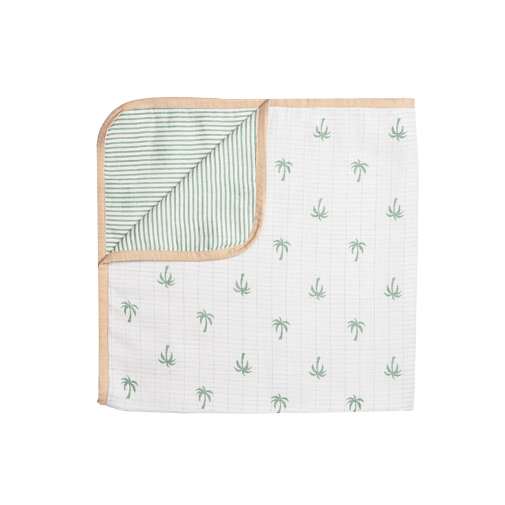 Masilo Personalized Organic Muslin Blanket - Palm Paradise