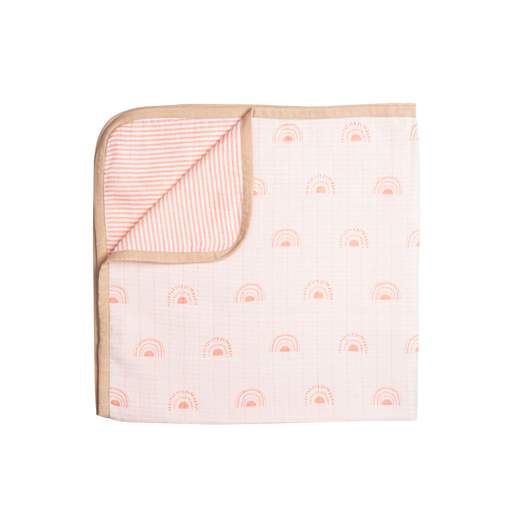 Masilo Personalized Organic Muslin Blanket - Over The Rainbow