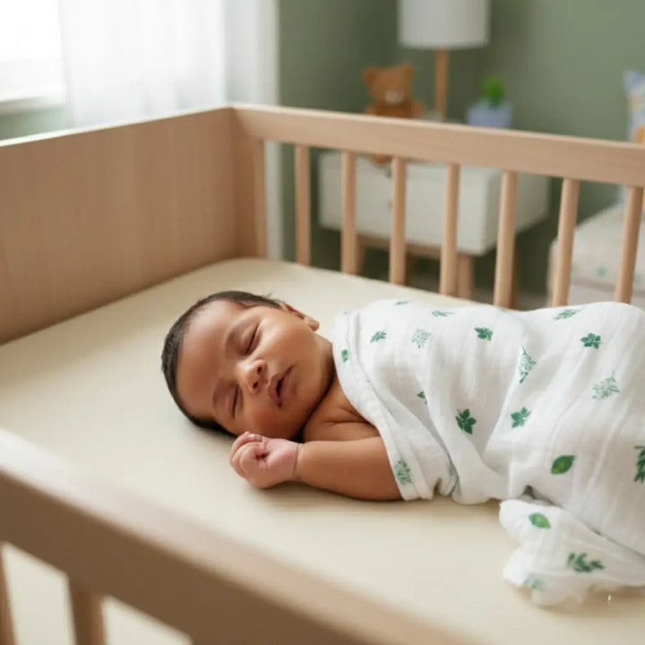 Masilo Bamboo Muslin Swaddle - Pressed Leaves 0-2y