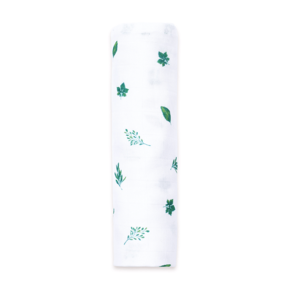 Masilo Bamboo Muslin Swaddle - Pressed Leaves 0-2y