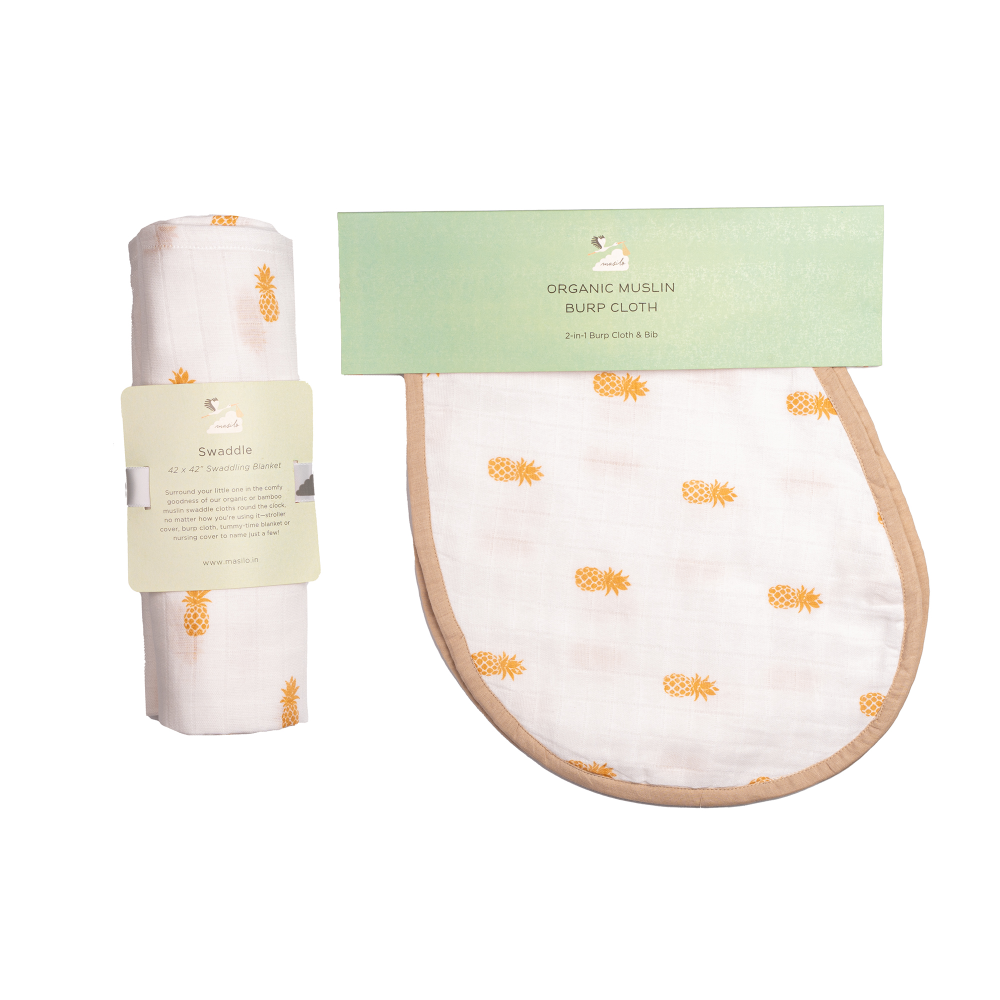 Masilo Swaddle & Burp Cloth Bib