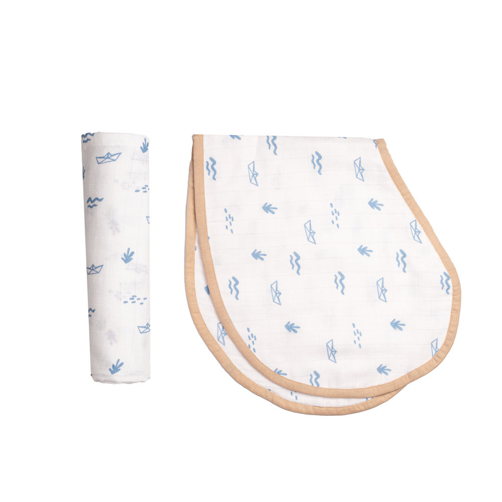 Masilo Swaddle & Burp Cloth Bib