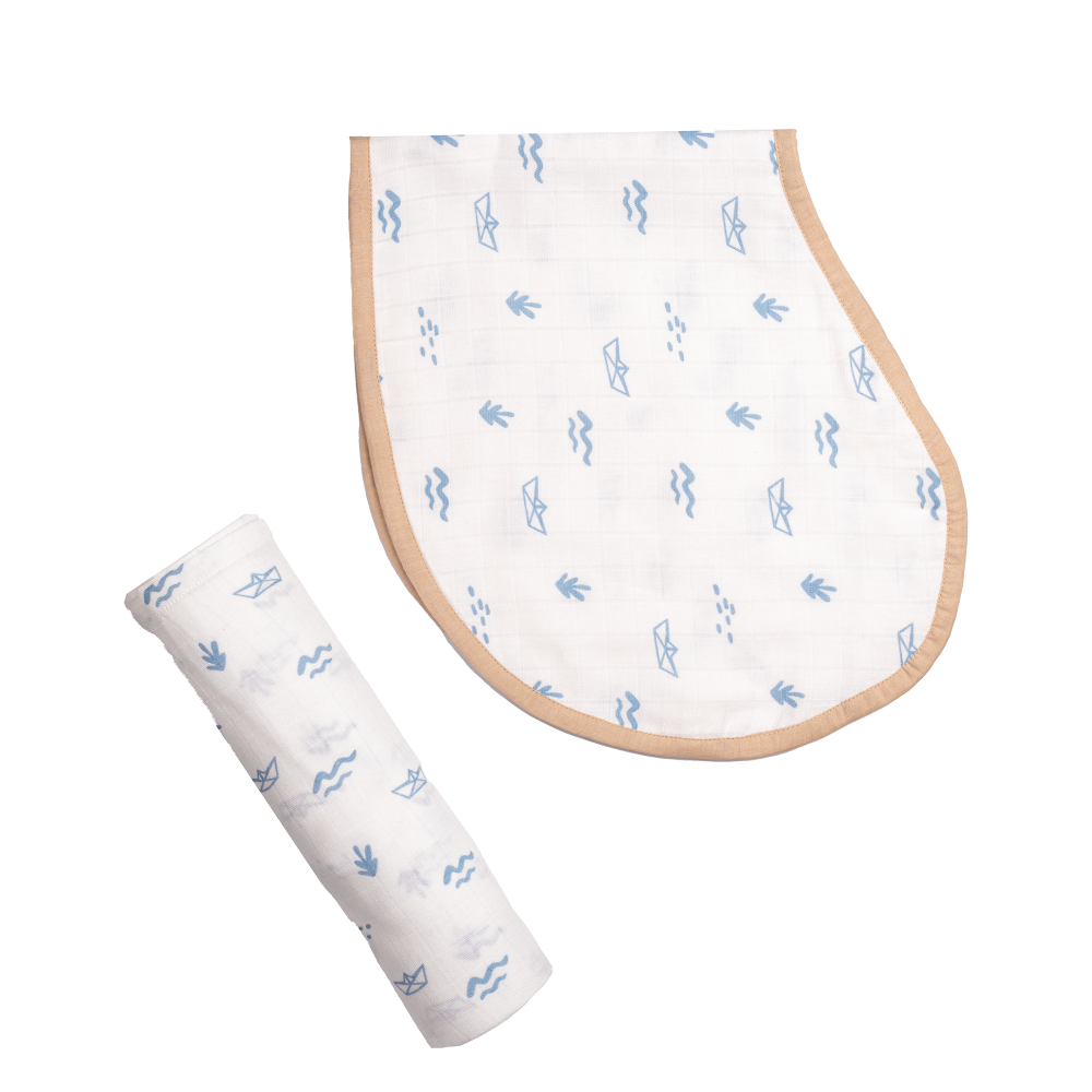 Masilo Swaddle & Burp Cloth Bib