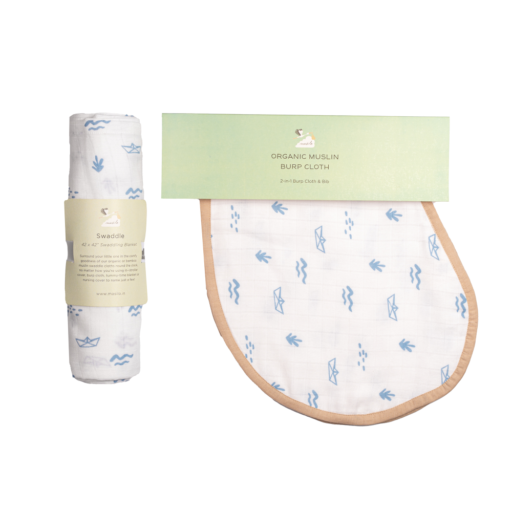 Masilo Swaddle & Burp Cloth Bib