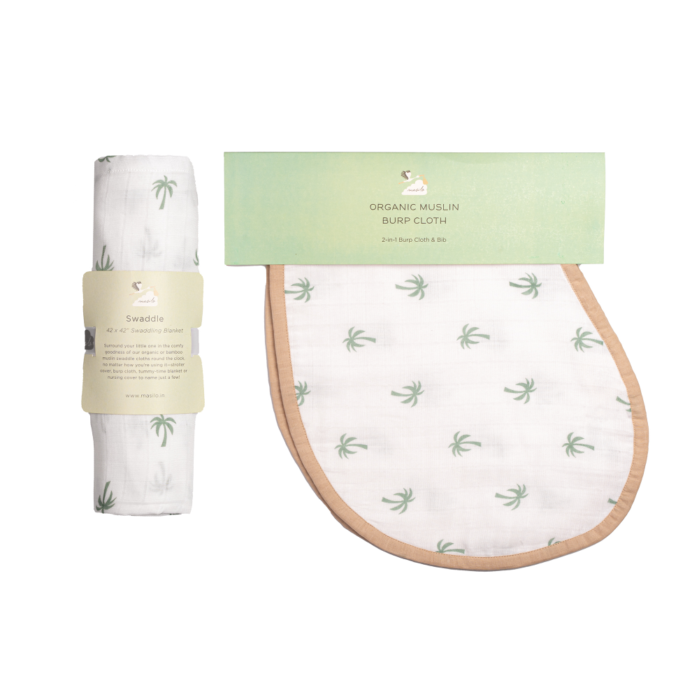 Masilo Swaddle & Burp Cloth Bib