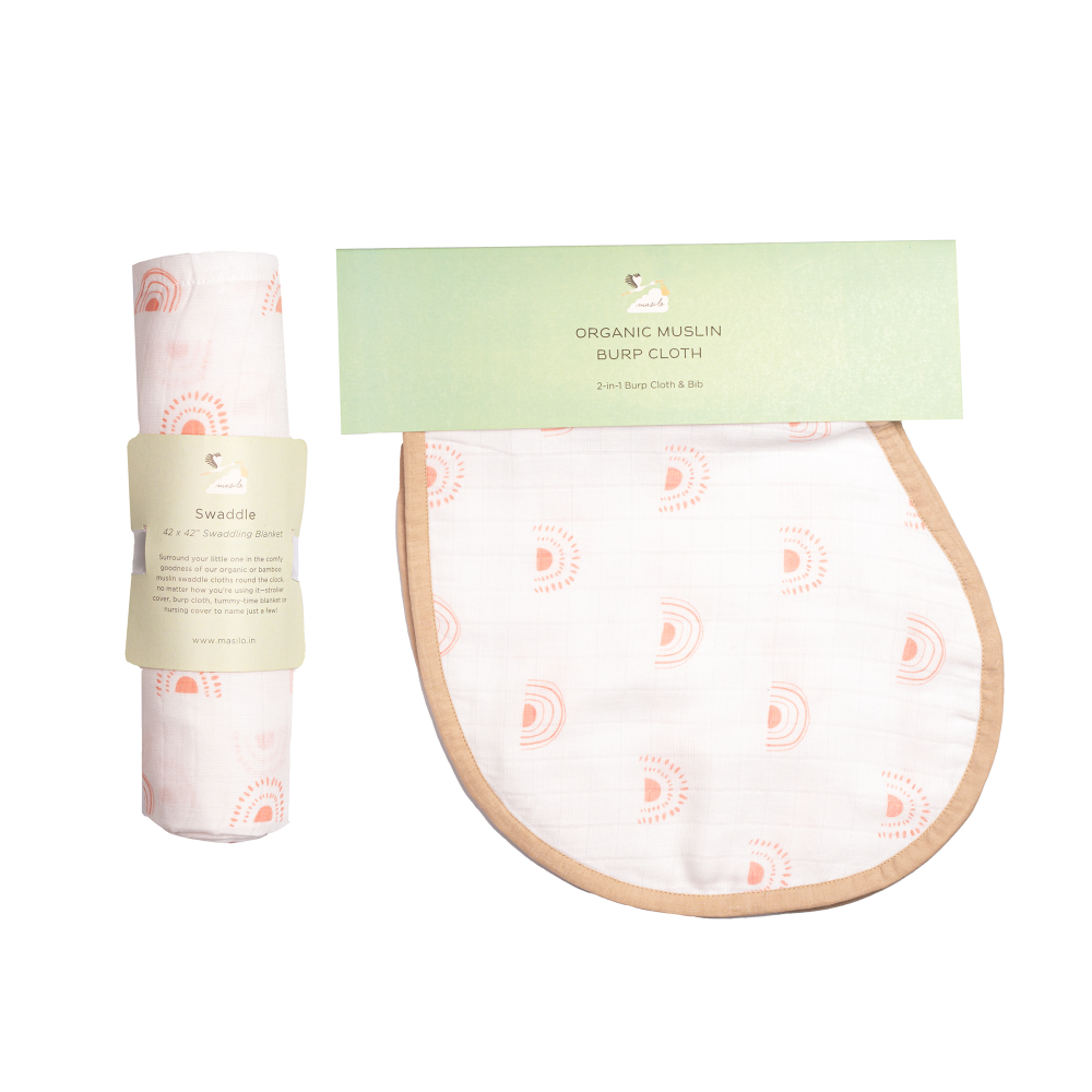 Masilo Swaddle & Burp Cloth Bib