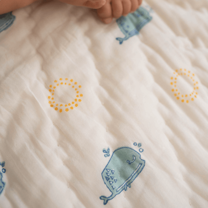 Raamae Moana Block Printed Single Quilt