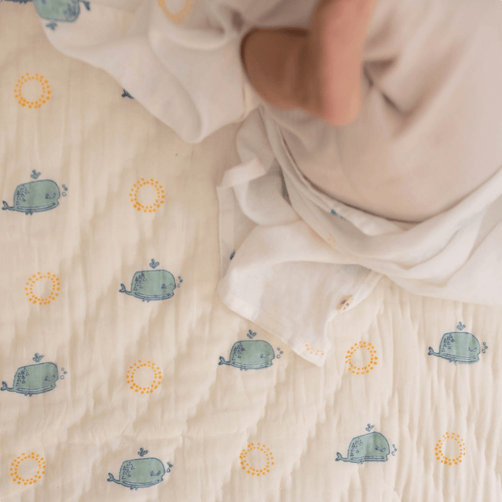 Raamae Moana Block Printed Single Quilt