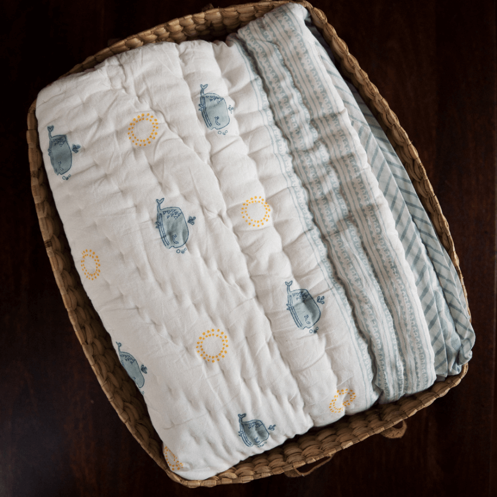 Raamae Moana Block Printed Single Quilt