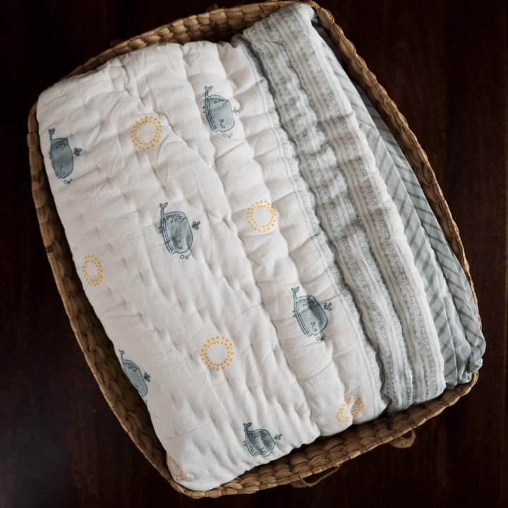Raamae Moana Block Printed Single Quilt