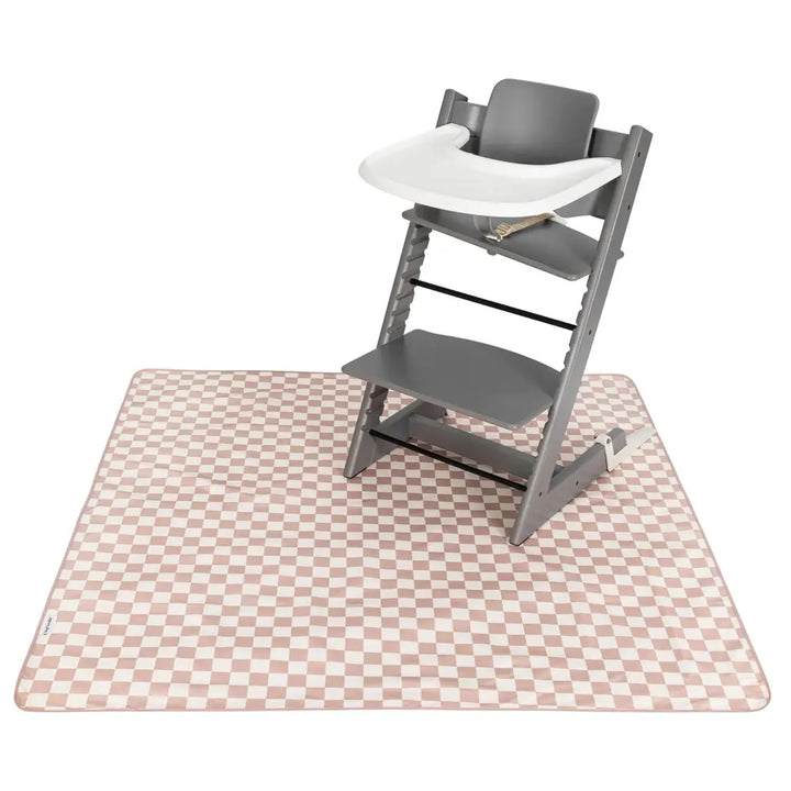 Tiny Twinkle Mess-Proof Splat Mat - Beige Checkers