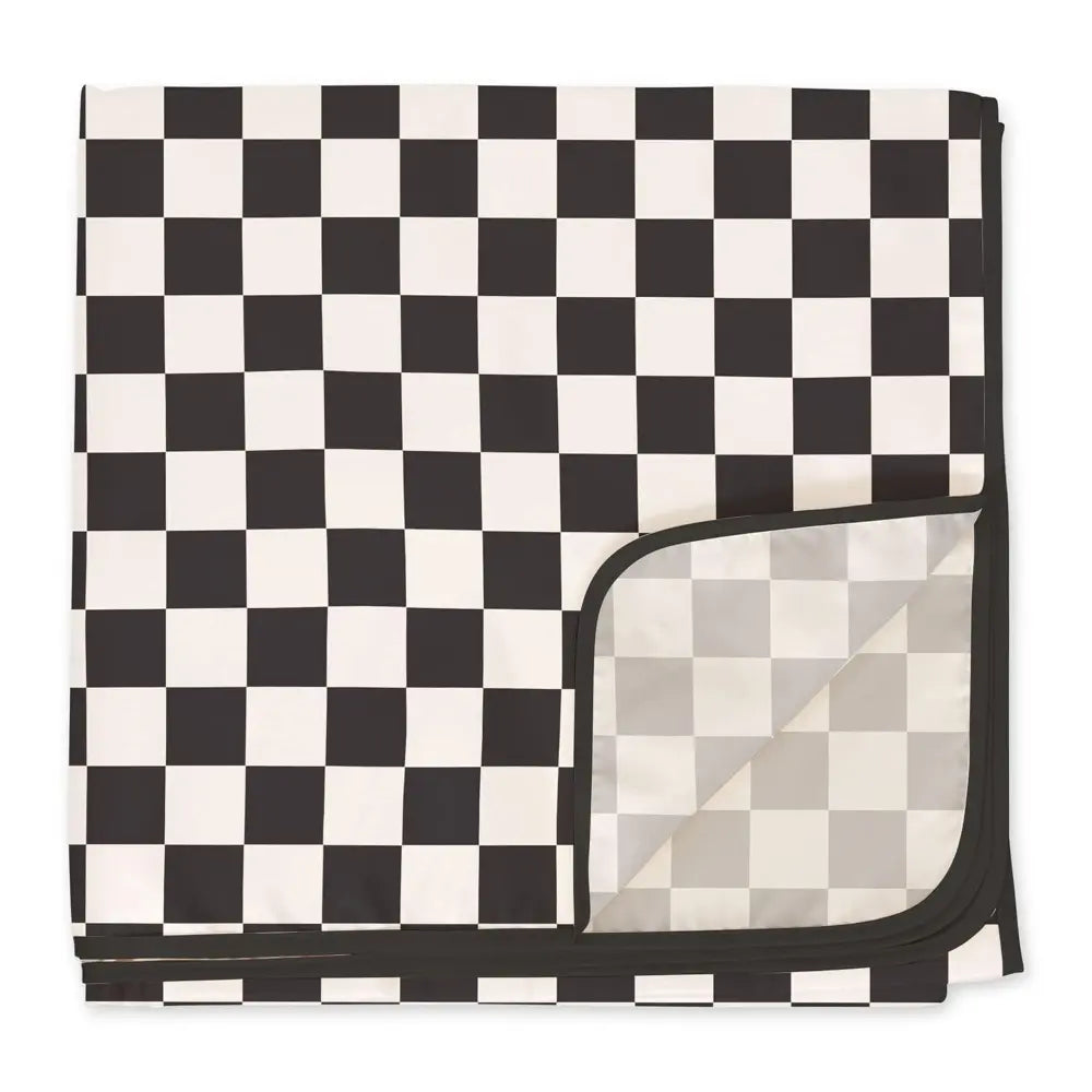 Tiny Twinkle Mess-Proof Splat Mat - Black Checker