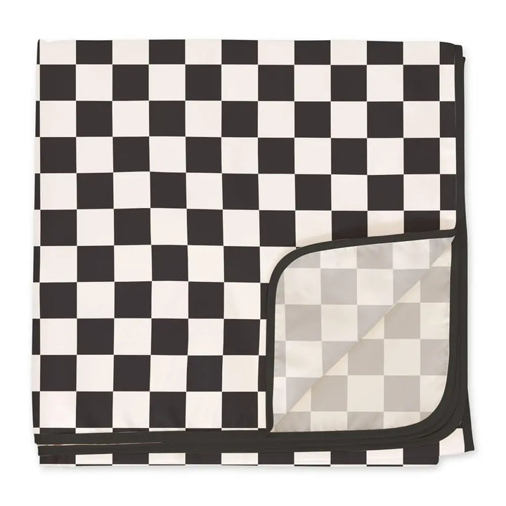 Tiny Twinkle Mess-Proof Splat Mat - Black Checker