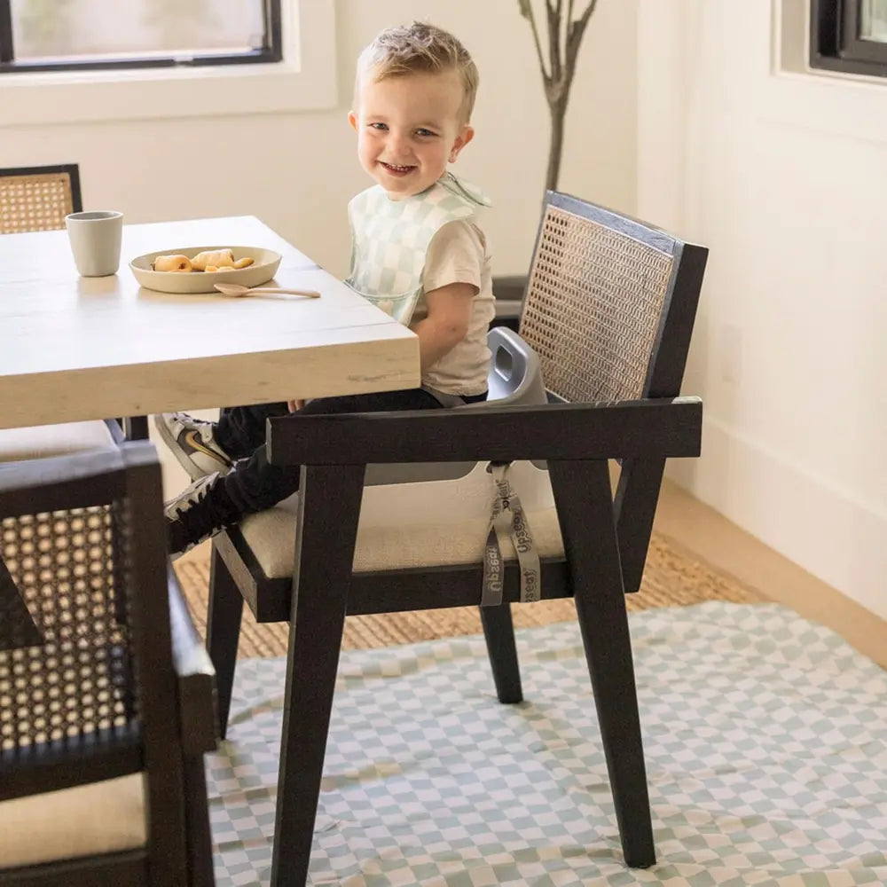 Tiny Twinkle Mess-Proof Splat Mat - Sage Checkers