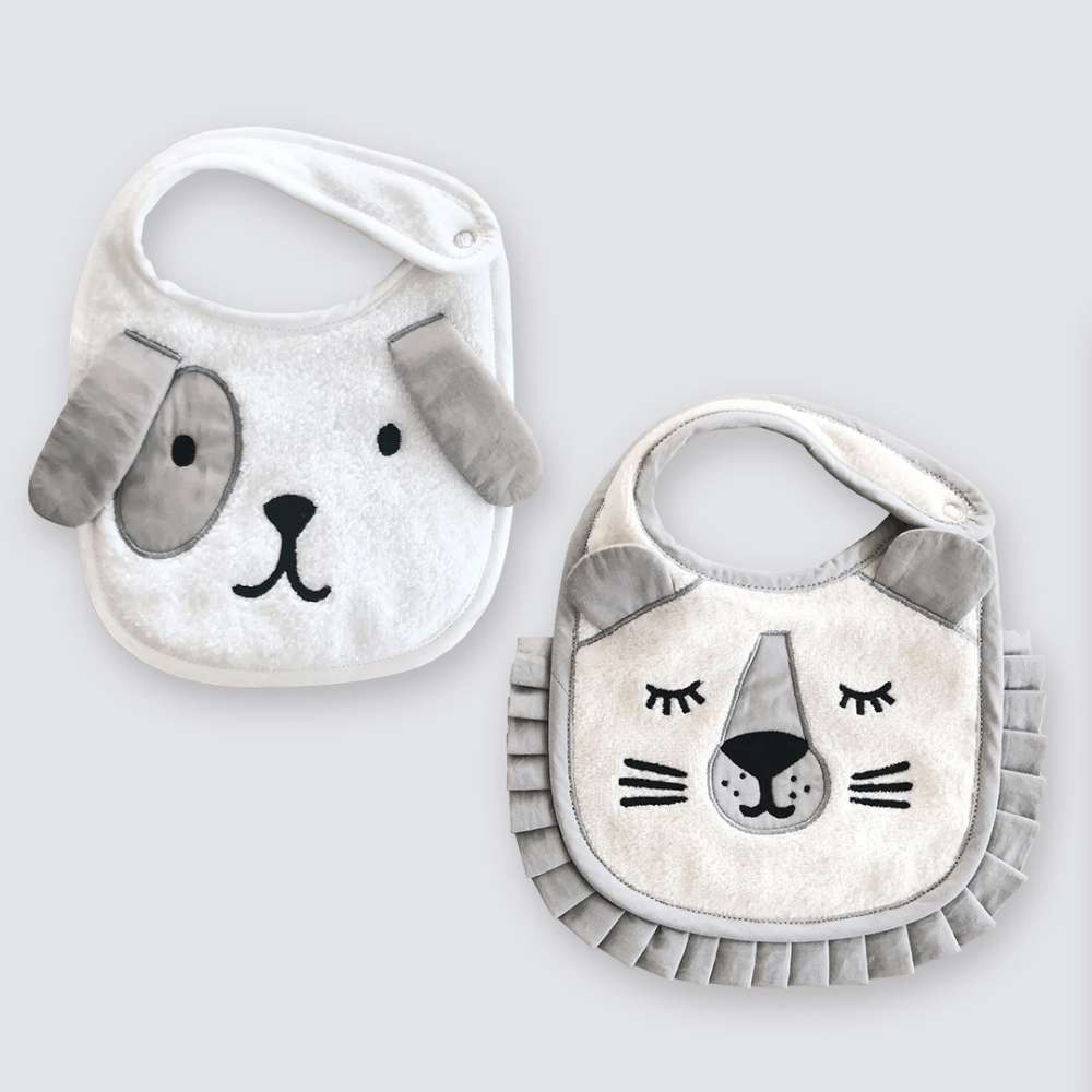Masilo New-born Bibs - Puppy &amp; Lion (Pack of 2)