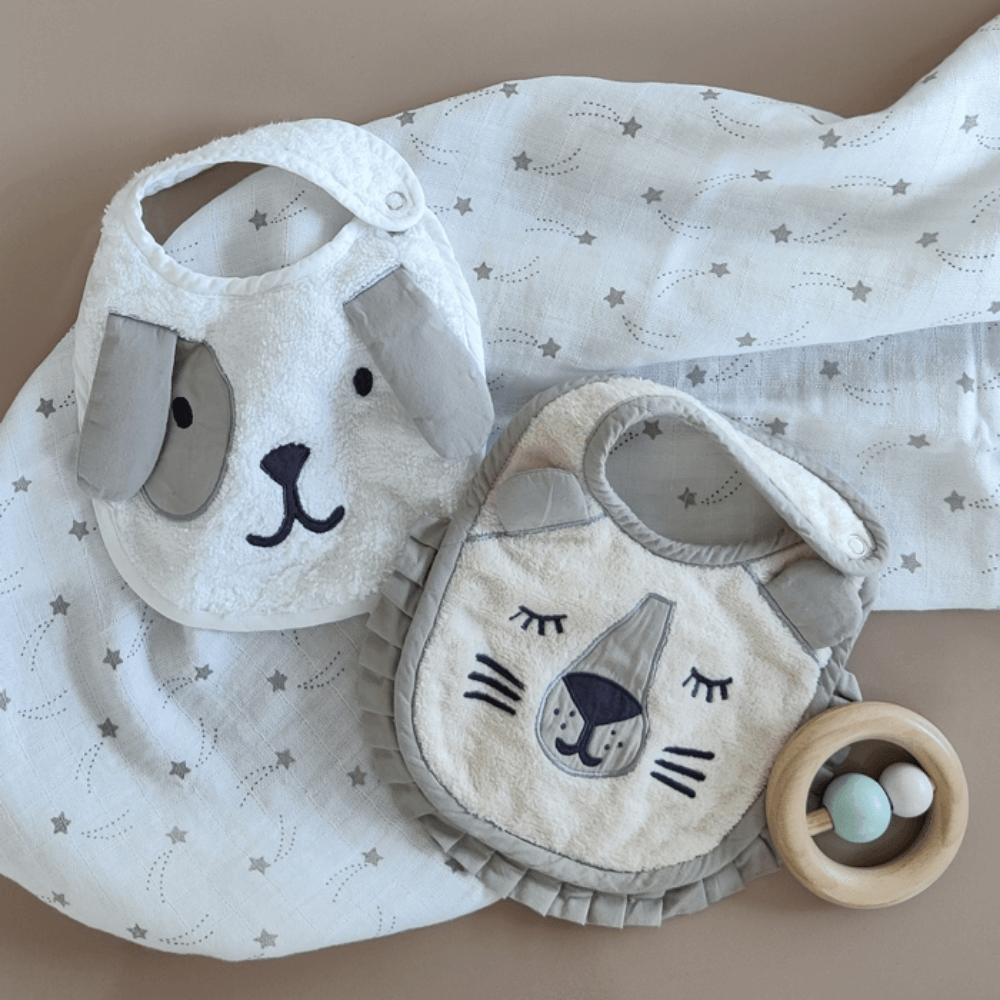 Masilo New-born Bibs - Puppy &amp; Lion (Pack of 2)