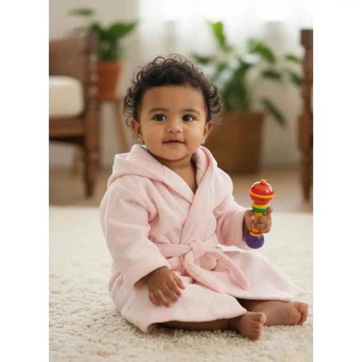 Masilo Hooded Personalised Baby Robe - Pink