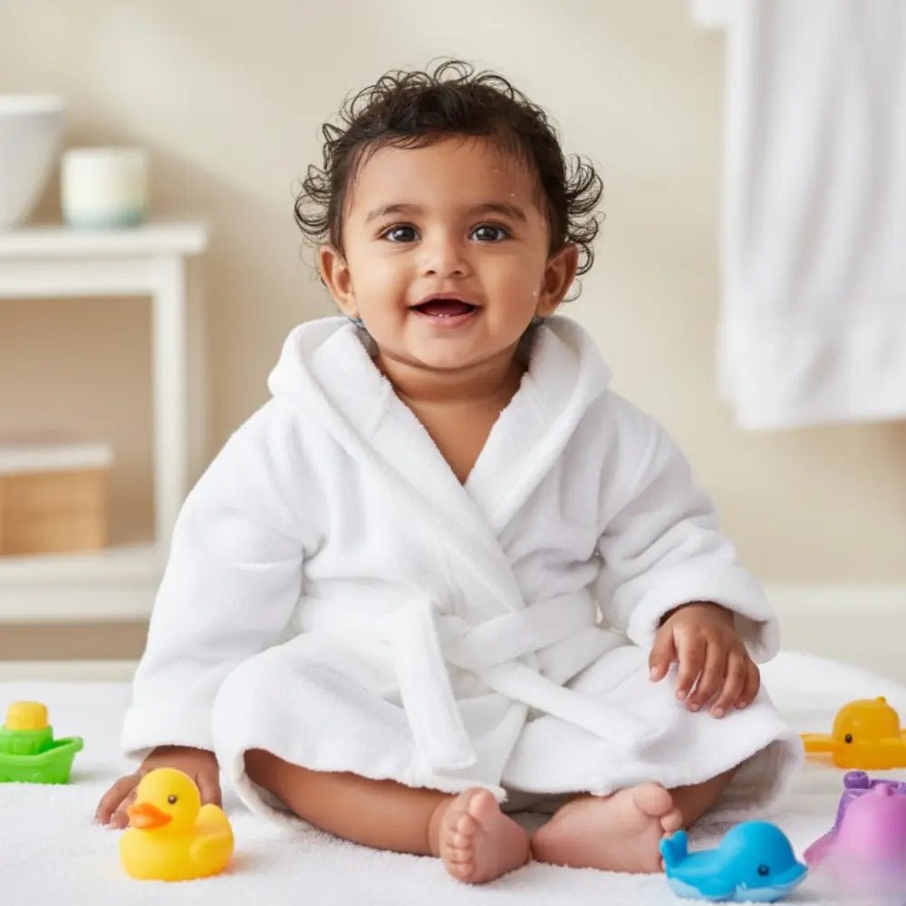 Masilo Hooded Baby Robe - Ivory